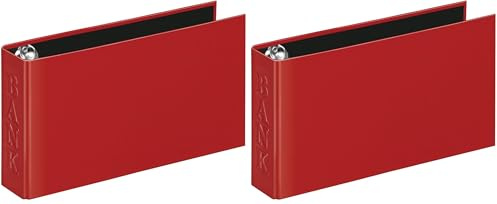 VELOFLEX 4169221 - Bankordner Classic DIN A6, Ordner Ringbuch Bankauszugsordner, für Kontoauszüge, 250 x 140 x 45 mm, rot (Packung mit 2)