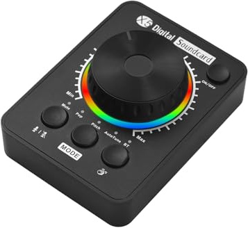 Cuifati Desktop-Live-Übertragungs-Soundkarte für Hochwertige Live-Streams, Android-kompatibler Tragbarer BT-Musikeingang, Lautstärkeregler