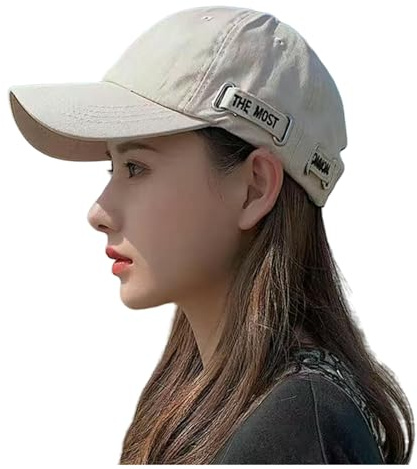 YIRONER Baseball Kappe Herren- Damenmütze Mit Gestickten Buchstaben, Baseball-Stil, Für Alle Jahreszeiten, Sonnenschutz, Schmeichelnde Kappe-beige 2-einstellbar