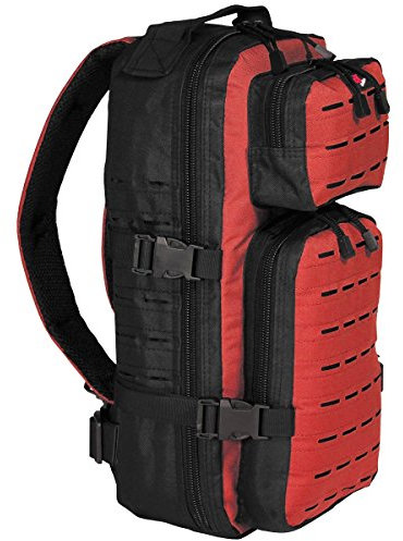 FoxOutdoor Rucksack, Assault-Travel, Laser, schwarz/rot