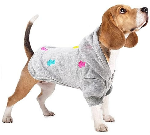 LeerKing Hundepullover Fleece Pullover Hoodie Pyjama Flauschiger Katzenpullover für kleine mittelgroße Hund Französische Bulldogge Kleidung Dackel Chihuahua XS