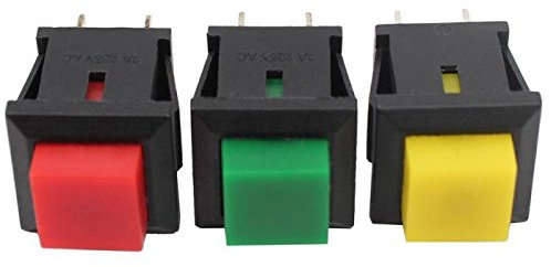 20x Mini Drucktaster Taster 1x EIN 11x13mm max. 125V 1A Farbe rot