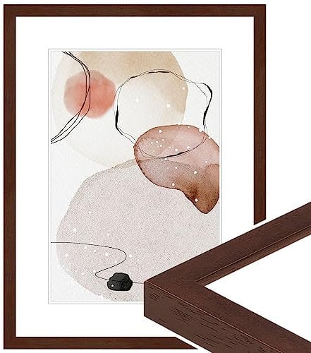 WANDStyle Bilderrahmen Nussbaum-Optik 20x30 cm aus Holz im Stil Modern zum Aufhängen, Fotorahmen Made in Germany - H950