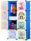 BRIAN & DANY Erweiterbares Kinderregal Kinder Kleiderschrank Stufenregal Bücherregal mit Türen, tiefere Fächer als normal (45 cm vs. 35 cm) für mehr Platz, 75 x 47 x 147 cm Blau