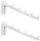 2 Set of NUZAMAS Wall Mounted 304 Stainless Steel Swing Arm Holders, Clothes Coat Hanger, 5 Hooks Coat Rack Closet, Storage Organizer Mirror Finished with Installation Kits …