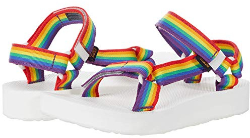 Teva Midform Universal Sandale für Damen, Regenbogen/Schwarz, 42 EU
