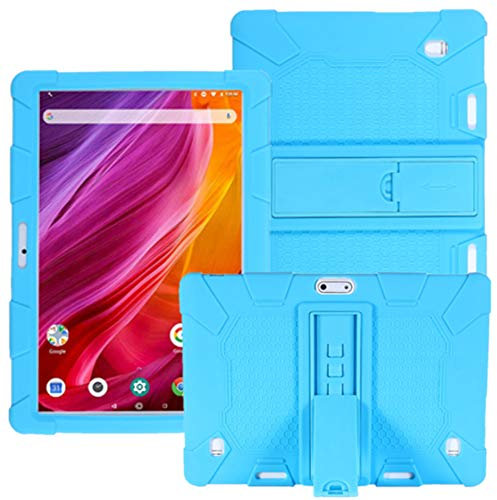 HminSen Case for Dragon Touch Notepad K10 / Max10 Tablet, Silicone Stand Cover Compatible Dragon Touch K10, Victbing 10, ZONKO 10.1,Hoozo 10, Winsing 10, Lectrus 10.1 Android Tablet (Sky Blue)