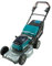 Makita DLM533PT4 Twin 18 V (36 V) Li-Ion LXT 53 cm bürstenloser Rasenmäher komplett mit 4 x 5,0 Ah Akkus und Twin Port Ladegerät, blau