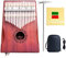 Alnicov 17-Tasten Mahagoni EQ Kalimba, elektrischer Finger Daumen Klavier Eingebauter Tonabnehmer mit 6,35 mm Audio-Schnittstelle für Anfänger Professionelle Musikinstrumente
