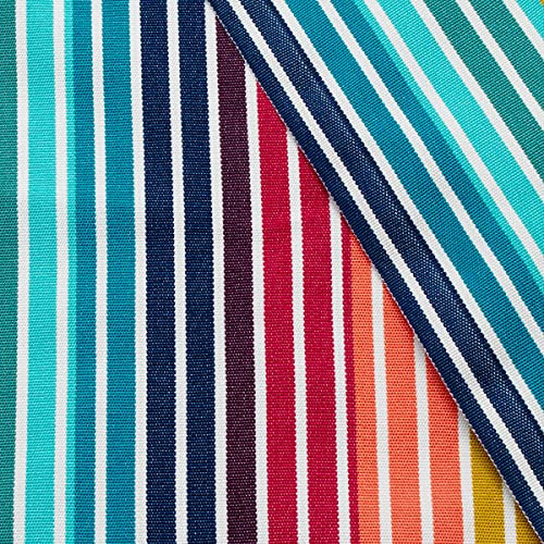 STOFFKONTOR Liegestuhlstoff Outdoorstoff Stoff Streifen Mix 5 Breite 45cm - Meterware, multicolor - zum Bespannen von Klapp- und Liegestühlen, Balkonverkleidung, Deko, uvm.