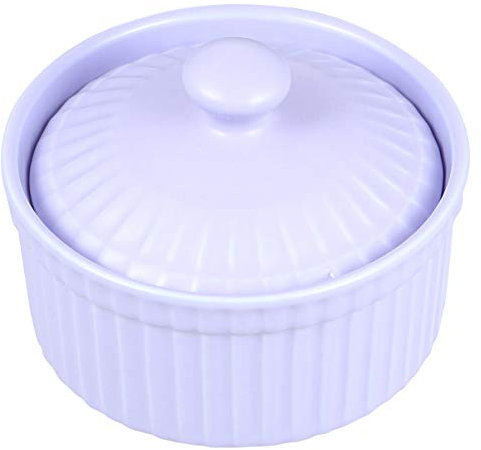 Luxshiny Bol De Cuisson En Céramique Tasse De Gelée De Pudding De Ramequin De Porcelaine Tasse De Cuisson De Dessert Pour La Cuisine À La Maison (Violet)