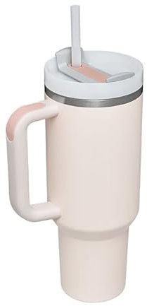 Tumbler mit Griff 40 oz und Stroh Deckel, 304 Edelstahl Wasserflasche, Reisebecher isoliert Becher für Tee Kaffee Geschenk, große Kapazität Auto Tasse mit Strohhalm