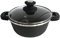 METTMANN PROFESSIONNEL - Marmite Faitout 24 cm - Fonte d'Aluminium - Revêtement Type Pierre - Couvercle en Verre - Tous Feux dont Induction - Sans PFOA - (24CM)