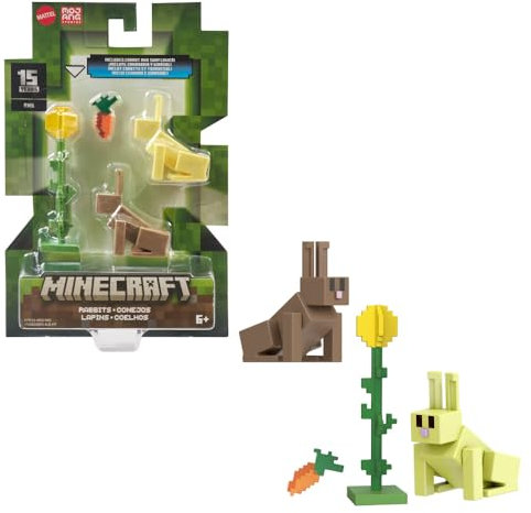 Mattel Minecraft Vanilla Actionfigur Hasen, 8,3 cm, für Kinder ab 6 Jahren