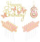 mciskin Gold Pink Happy 8th Birthday Candles,Butterfly Cake Decorations,Gold Pink Number 8 Candle for Cake Toppers Girls,Glitter Butterfly Topper for Girls' 8th Birthday Decorations