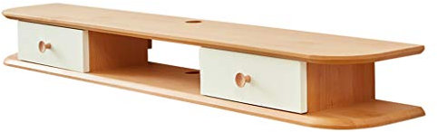 CNBYDK Wandmontierter TV-Schrank, Wandregal, schwebendes Regal, hängender Wandschrank, Router, Set-Top-Box, Kabelbox, Sky-Box, Aufbewahrungsschrank mit Schub