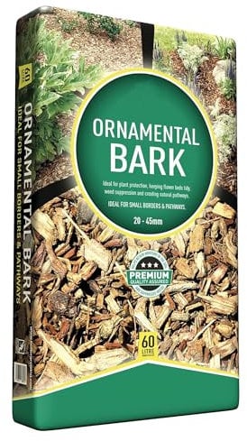 Decorative Outdoor Garden Landscaping Borders Pathways Ornamental Wood Chipping Bark (1 Bag (60 Litre))