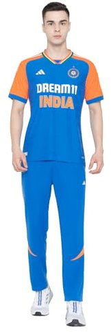 adidas FW24 Indien Cricket T20 International Jersey, Dunkelblau/True Orange, XS