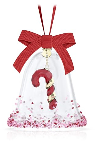 Swarovski Holiday Cheers Dulcis Glocken-Ornament, Rot - Hängende Dekoration aus Glas mit Kristallsteinen - Weihnachten