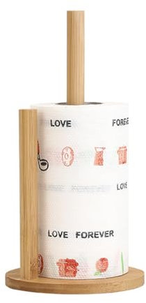 ANCLLO Porte-Rouleau de Papier Essuie-Tout, Tour de Papier en Bois avec Tapis Antidérapant, Porte-Rouleau de Serviettes en Papier Circulaire pour la Couture (11,02 X 5,7 Pouces)