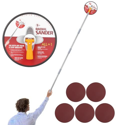 Cagaloi Drywall Sander, 86 Inch With Extension Pole, Manual Hand Sander, Includes 5pcs Sanding Sheets (80, 100, 120, 180, 240 Grit), Model 86I