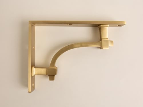 Satin Brass Vintage Industrial Style Solid Brass Shelf Brackets | Brass Shelving Heavy Solid Cast Brass | Sold Individually