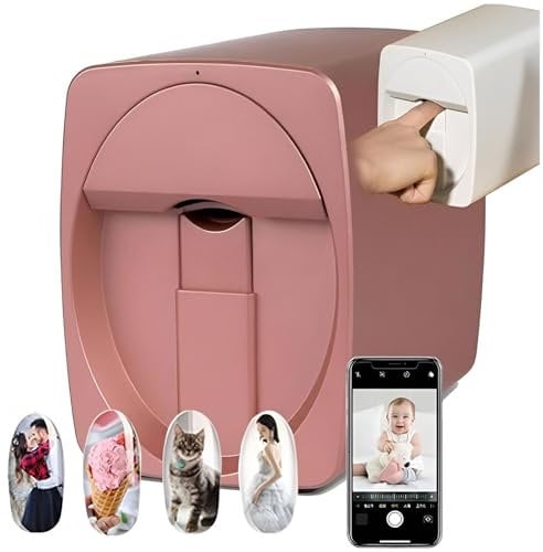 Nail Art Printer Machine - Digital Nail Art Printer Machine Portable Nail Printer Nail Printing Machine for DIY Nail Art Design, Gifts for Nail Lovers,Rosegold