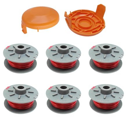 RUIITEN 5364-20 Ersatzspulen und Kappen für Gardena Turbo Trimmer SmallCut Art 2401 (6 Spulen + 2 Kappen)