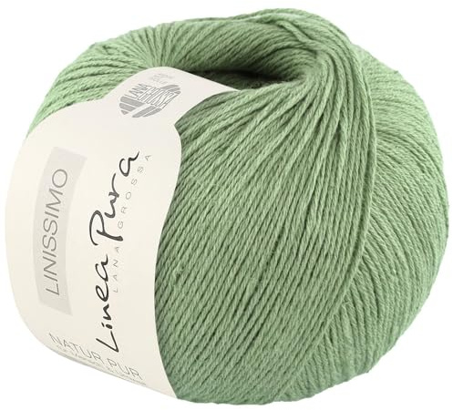 LANA GROSSA Linissimo | Leichtes, locker verzwirntes Baumwoll-Leinengarn | Handstrickgarn aus 50% Baumwolle & 50% Leinen | 50g Wolle zum Stricken & Häkeln | 187m Garn FB20