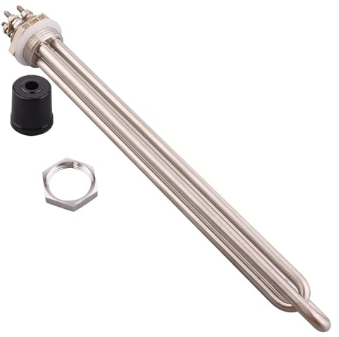 MNUPL Élément Chauffant électrique à Filetage DN25, 32mm, 1 pièce, thermoplongeur, 220V, SUS304, résistance de Brassage, 1.5/2.5/3.5/4.5/5,5 KW(with locknut,3.5KW L280mm)