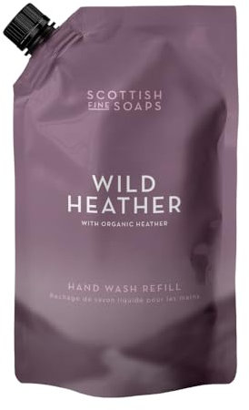 Scottish Fine Soaps Wild Heather Hand Wash Refill 1.2L – Eco-Friendly Hand Wash Refill Pouch with Panthenol and Heather Extract