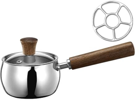 LOVIVER CXPAN con Tapa cocinando Olla de condimento sartén Mini Sopa de Sopa Cacerola para Calentar Leche Haciendo Salsas en casa, 6.5x25cm