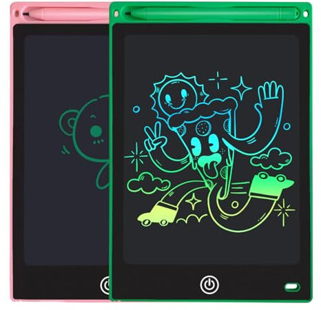 Jomdjmskes 2 Pcs Tablet Para Niños, Tableta de Escritura 10 Pulgadas, Pizarra Magnética Infantil, Pizarra Digital Interactiva, Tablet dibujo Para Dibujar, Educativos Juguetes Para Niños
