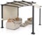 COSTWAY 3 X 3 M/3 X 3.6 M Retractable Pergola, Large Garden Pergola with Sun Shade Canopy, Outdoor Arched Patio Shelter Metal Gazebo (Beige, 305 x 305 x 218 cm)