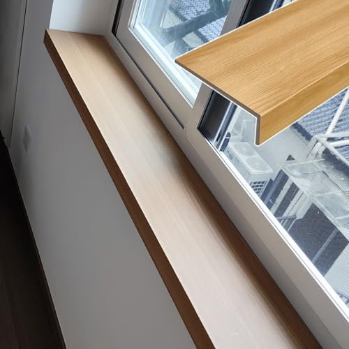 Eiche Finish Fensterbank Schutz wasserdicht schneidbare Holzfaserschutz für Hausfenster Innen Erker Arbeitsplatte Kantenschutz 60 cm x 10 cm (23 5/8 Zoll x 4 Zoll)