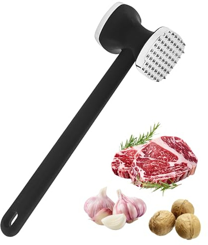 Ziyonix Attendrisseur de Viande, Marteau à Steak, Attendrisseur à Escalope Antiadhésif Double Face Marteau à Viande avec Manche Antidérapant, Marteau à attendrir pour Steak Poulet, Poisson, Porc