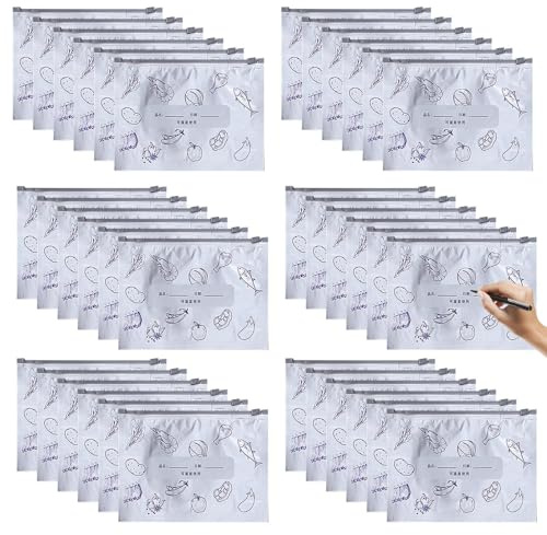 Gcerfby Wiederverwendbare Lebensmittelbeutel, Wiederverwendbare Frischhaltebeutel Mit Schiebeverschluss Für Mittagessen, 30 Stück Auslaufsichere Behälter Alufolien Taschen Für Küche Fleisch Sandwich