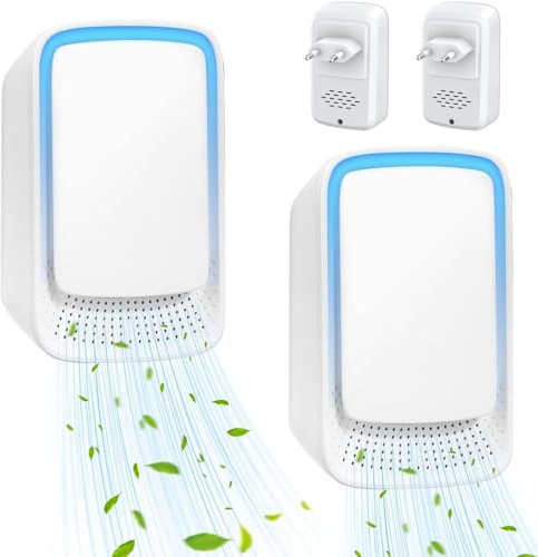 Purificador de Aire, 2Pcs Mini Purificador de Aire de Iones Negativos | Silent Air Purifier con Luz LED, Air Purifier Antitabaco para Dormitorio/Sala de Mascotas/Oficina, Cubre Hasta 15m2 (Blanco)