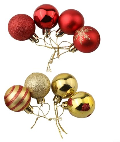 GLFLOW 50 Stück 4 cm Weihnachtskugeln Ornamente bruchsicher PET Baumschmuck für Urlaub Hochzeit Party Haus Garten