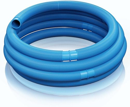 Manguera de Piscina Azul con Mangitos Incorporados Precortados cada 1,5 Metros | 32 y 38mm | Conexion Directa a Depuradoras de todo tipo | Fabricacion Española (32mm (15 Metros))