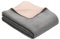 Ibena Dublin Kuscheldecke 150x200 cm - Wendedecke rosa hellgrau , angenehm warm und besonders weiche Baumwollmischung