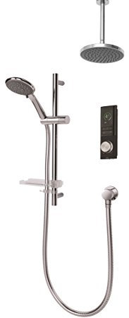 Triton HOME Digital Mixer Shower - Circular - 2 Outlet All-in-One Ceiling Pack with Riser Rail (Unpumped)