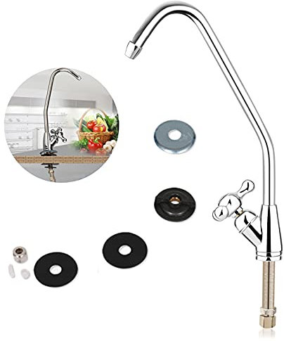 Grifo de Cocina Grifo Osmosis Fregadero Filtro de agua de ósmosis inversa, grifo de fregadero, grifo brillante y brillante, grifo giratorio, grifo trigémino, purificador de agua (Trident Faucet)