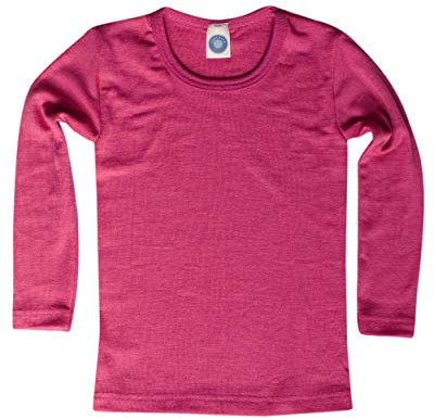 Cosilana, Kinder Unterhemd Langarm, 70% Wolle (kbT), 30% Seide (PEP-pink, 128)