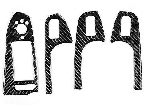 Suuonee Tür Fensterverkleidung, Carbon Tür Fensterheber Panel Button Frame Trim Aufkleber Fit für B8 Popular