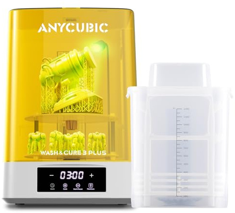 ANYCUBIC Wash & Cure 3 Plus Station, Washing Size 8.97 x 5.04 x 10.24 | Larger 2 in 1 Wash Cure Machine for ANYCUBIC Photon Mono 6Ks Mars with Gooseneck Lights, IPA-Saving & Efficient Curing