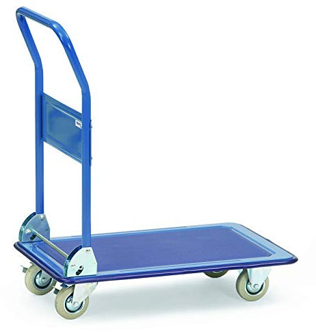 Ganzstahl Transportwagen Traglast: 150 kg - stabiler Plattformwagen mit 1 Etage | Tischwagen Transportkarre Lagerwagen (1 Etage)