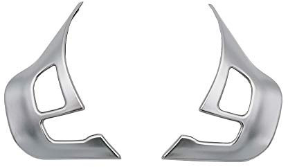 ShangDeLi Couvre-volant décoratif d'emblème de volant de voiture en ABS pour Peugeot 208, 2008 et 208 GTI, Argent Matte, 2 Pièces