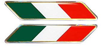 4R Quattroerre.it 32107 Autocollant 3D Drapeau Italie Incliné HQ, 2 Piéces, 16 x 80 mm, Vert