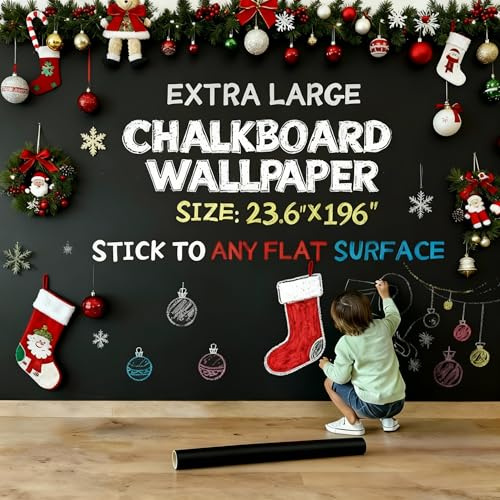 Oxdigi Large Chalkboard Contact Paper Roll, Peel and Stick, 23.6 x 196 in
